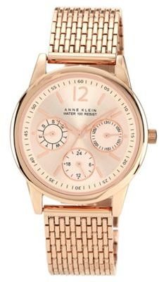 Anne Klein Ladies rose gold round dial bracelet watch