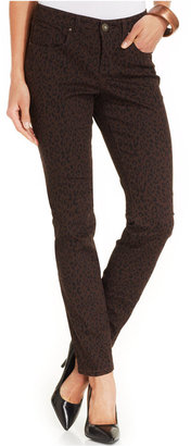 Style&Co. Petite Tummy-Control Skinny Jeans, Shadow Leopard Print