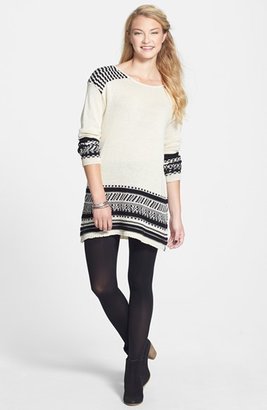 Volcom 'Dark Water' Intarsia Sweater Dress (Juniors)