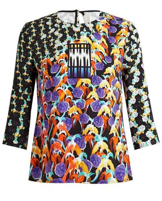 Peter Pilotto Abstract Floral Print Top