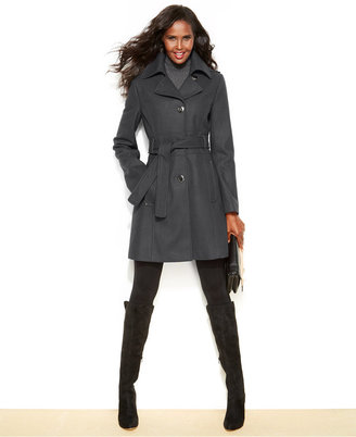 Kenneth Cole Reaction Petite Belted Wool-Blend Coat