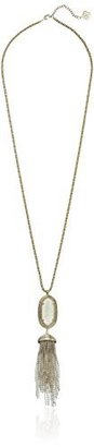 Kendra Scott Glam Rocks" Charlsea Gold-Tone White Pendant Necklace