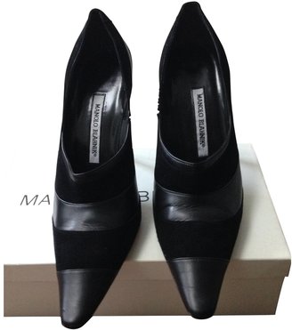 Manolo Blahnik Black Leather Ankle boots