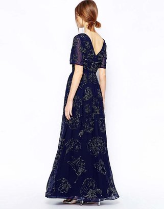 ASOS Premium Maxi Dress With All Over Floral Embellishment