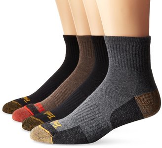 Timberland Men's 4 Pack Comfort Low Quarter Sock Assorted Black/Brown/Grey Sock Size: 10-13/Shoe Size:9-11