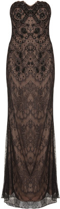 Notte by Marchesa 3135 NOTTE BY MARCHESA Strapless Embroidered Lace Gown