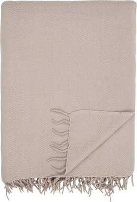 Armand Diradourian Chevron Knit Throw-White