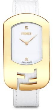 Fendi Diamond & Goldtone Stainless Steel Watch/White