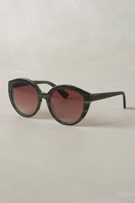 Anthropologie Emerald Cat-Eye Sunglasses