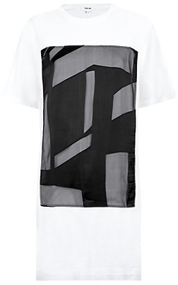 Helmut Lang Silk Panel T-Shirt Dress