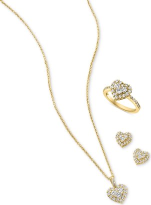 Effy Diamond Heart Stud Earrings (1/2 ct. t.w.) in 14k White, Yellow, or Rose Gold