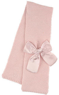 Lili Gaufrette light pink cotton and angora knit scarf