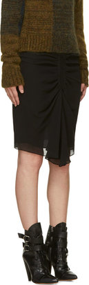 Isabel Marant Black Silk Canelli Georgette Skirt