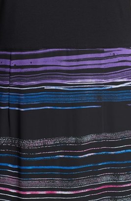 Vince Camuto Stripe Chiffon Overlay Maxi Dress (Plus Size)
