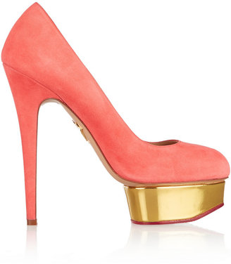 Charlotte Olympia Dolly Puttin On The Glitz suede pumps