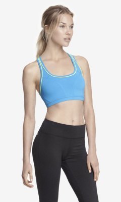Express Exp Core Piped Back Cut-Out Sports Bra