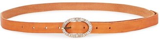 Forte Forte Brown Crystal-embellished Leather Belt