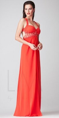 LM Collection Strappy Sweetheart Embellished Long Evening Dress