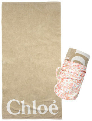 Chloé sand beige beach towel and liberty bag