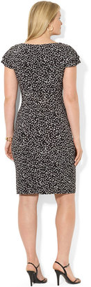 Lauren Ralph Lauren Plus Size Flutter-Sleeve Dot-Print Dress