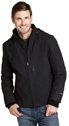 Tumi charcoal waterproof wool 'Iconic' hooded jacket