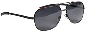 Christian Dior brown havana and rubber 'Dior' aviator sunglasses