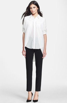 Halston Voile High/Low Overlay Shirt
