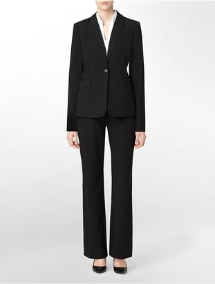 Calvin Klein Womens One Button Black Suit Jacket