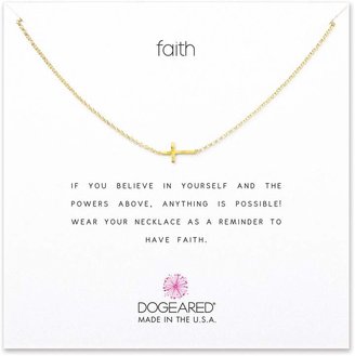 Dogeared 'Reminder - Faith' Sideways Cross Pendant Necklace