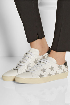 Saint Laurent Star-appliquéd leather sneakers