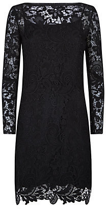 Ralph Lauren Black Label Leather-Trimmed Merrill Dress