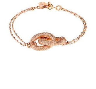 Carolina Bucci Pink-gold sparkly double-link bracelet