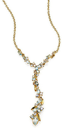 Alexis Bittar Fine Sandy Beach Marquis Grey Diamond, Semi-Precious Multi-Stone & 18K Yellow Gold Y Necklace