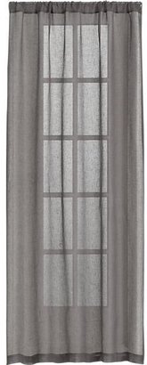 Crate & Barrel Linen Sheer Grey Curtain Panel.