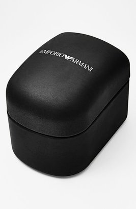 Emporio Armani Round Leather Strap Watch, 40mm