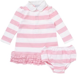 Polo Ralph Lauren Baby Girls Rugby Dress With Knickers