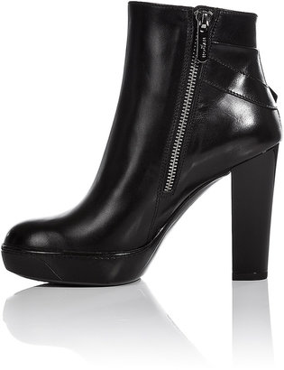 Hogan Leather Ankle Boots with Back Buckle