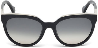 Balenciaga Rounded Butterfly Acetate Sunglasses, Black