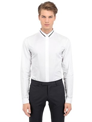 Christian Dior Contrasting Collar Cotton Poplin Shirt