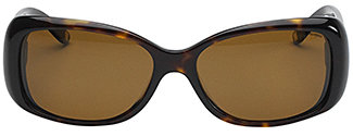 Liz Claiborne Wide Arm Rectangular Frame Sunglasses - Dark Tortoise
