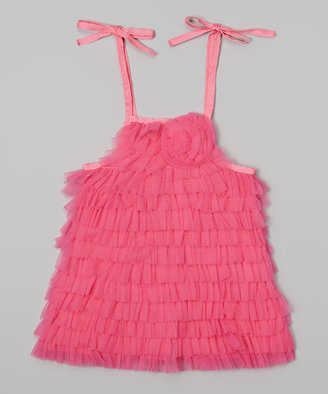 Mud Pie Hot Pink Chiffon Ruffle Dress - Infant, Toddler & Girls