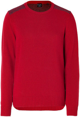 Paul Smith Mixed Knit Crewneck Pullover in Red