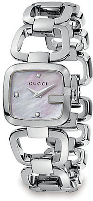 Gucci G-Collection Diamond & Stainless Steel Link Bracelet Watch
