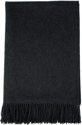 Johnstons of Elgin Plain Cashmere Throw - Charcoal