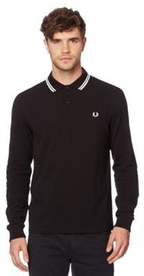 Fred Perry Black tipped long sleeved polo shirt