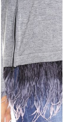 Milly Ostrich Plume Sweater