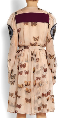 Givenchy Butterfly-print silk-chiffon dress