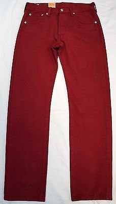 Levi's Levis Style# 501-1570 32 X 32 Cordovan Red Original Jeans Straight Pre Wash