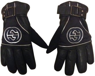 Gucci Blue Leather Gloves