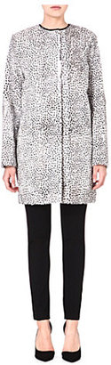 Max Mara Studio Faux fur leopard print coat